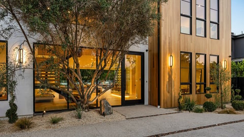Modern house with large windows