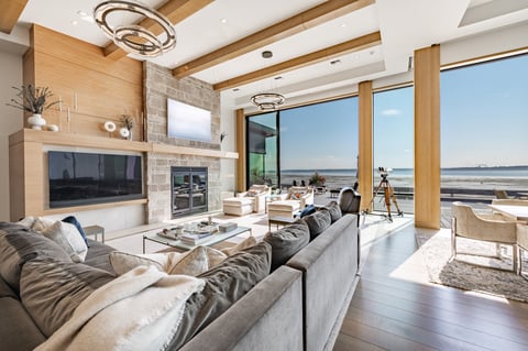 Luxury waterfront property exterior