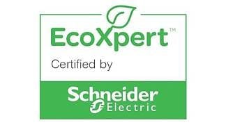 EcoXpert certified logo by Schneider Electric with green leaf icon