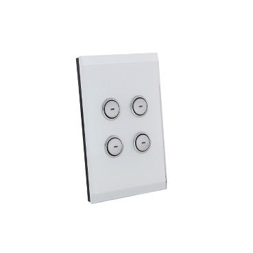 C-Bus Saturn 4-gang Wall Switch (Pure White)