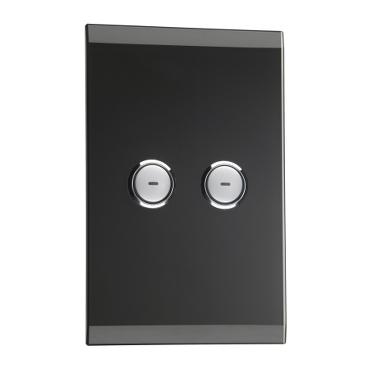 C-Bus Saturn 2-gang Wall Switch (Black)