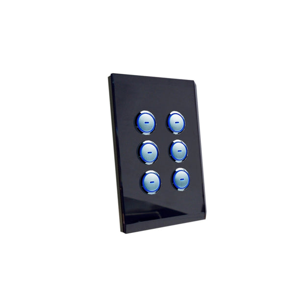 C-Bus Saturn 6-gang Wall Switch Black