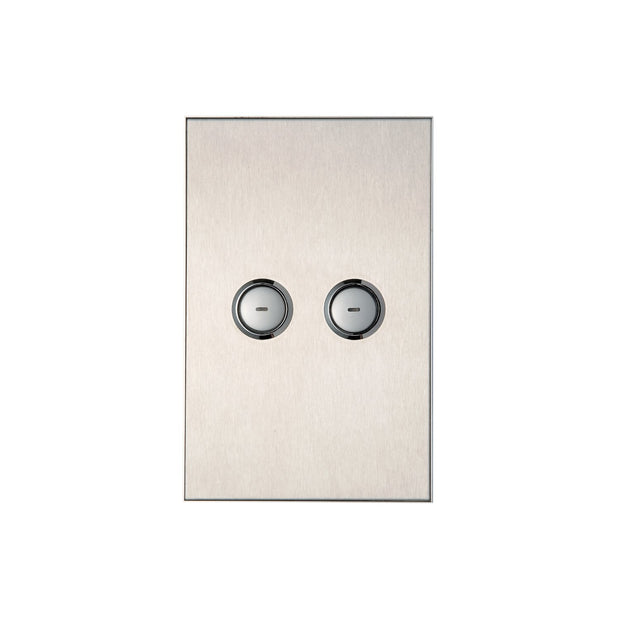C-Bus Saturn 2-Gang Wall Switch Stainless Steel