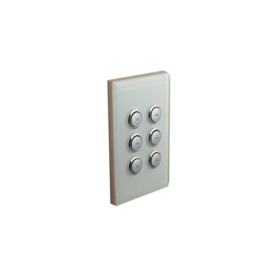 C-Bus Saturn 6-gang Wall Switch Saturn White