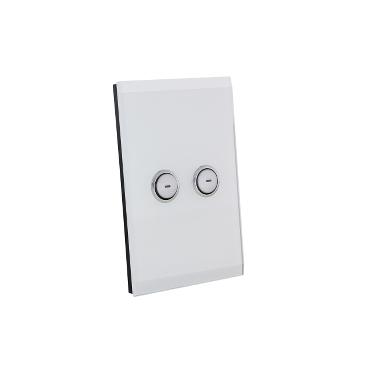 C-Bus Saturn 2-gang Wall Switch (Pure White)